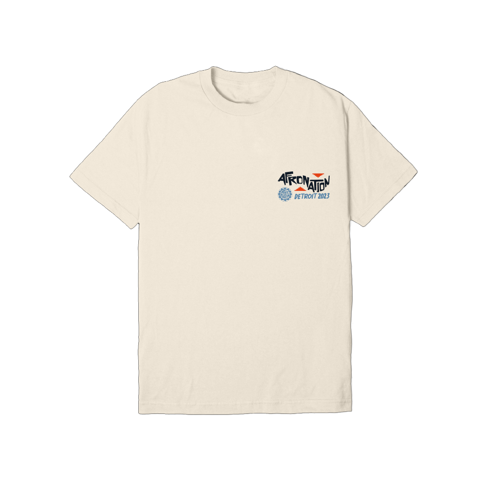 AN Detroit 23 Text Logo Cream Lineup Tee