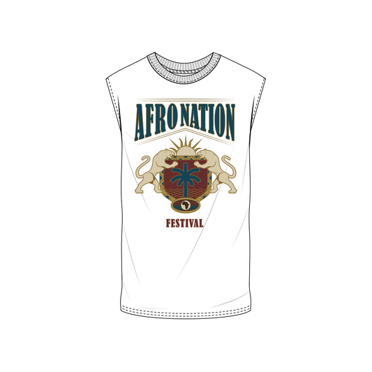 AN AfroNation Crest Off White Muscle Tee